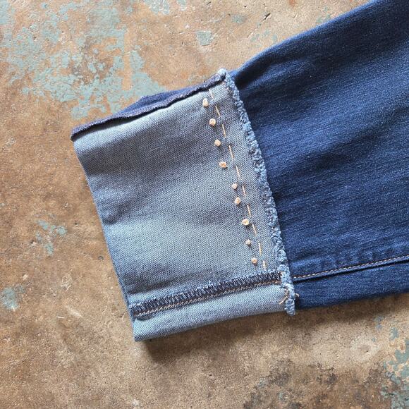 1822 Denim Embellished Jeans Plus Size 20W Taylor Fit Patchwork Embroidered - Picture 6 of 11